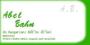 abel bahn business card
